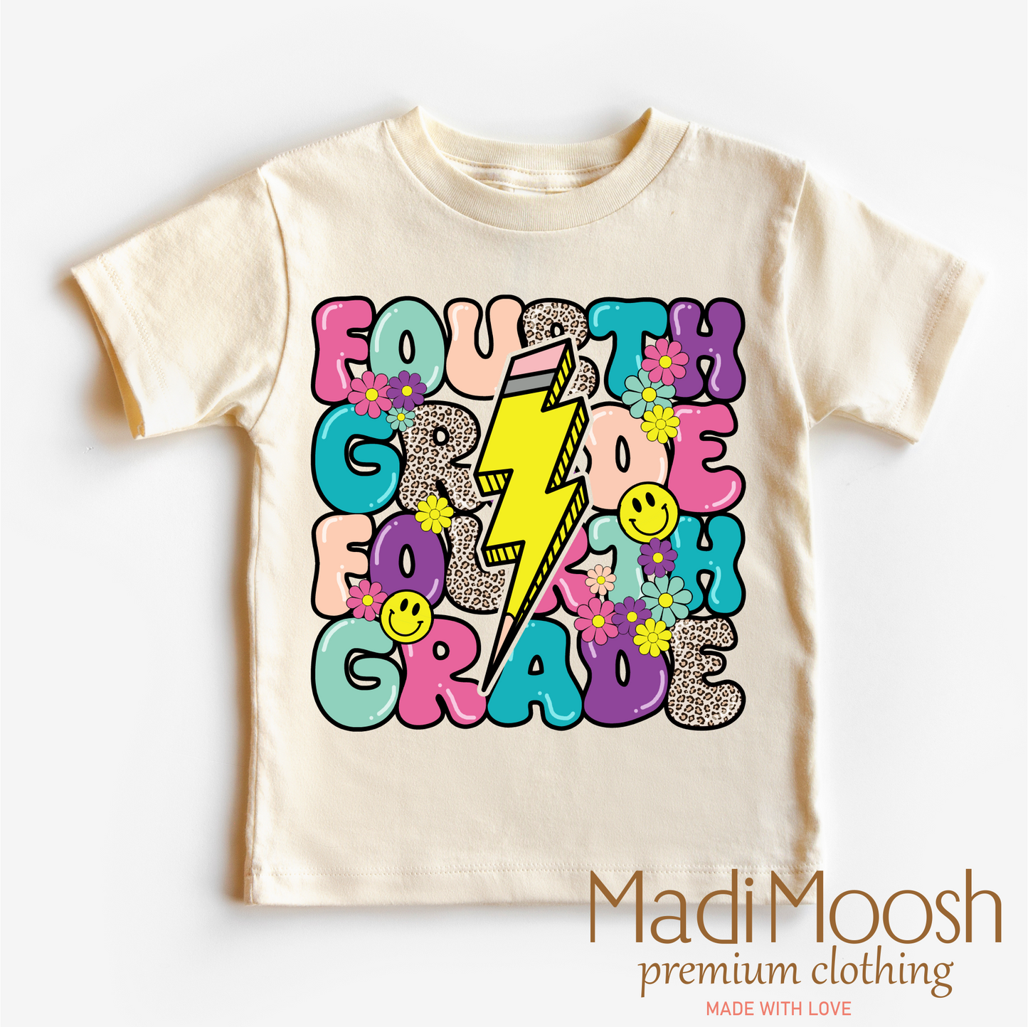 Fourth Grade Lightning Bolt Key Attribute Back To School Shirt - School Shirt Madi Moosh