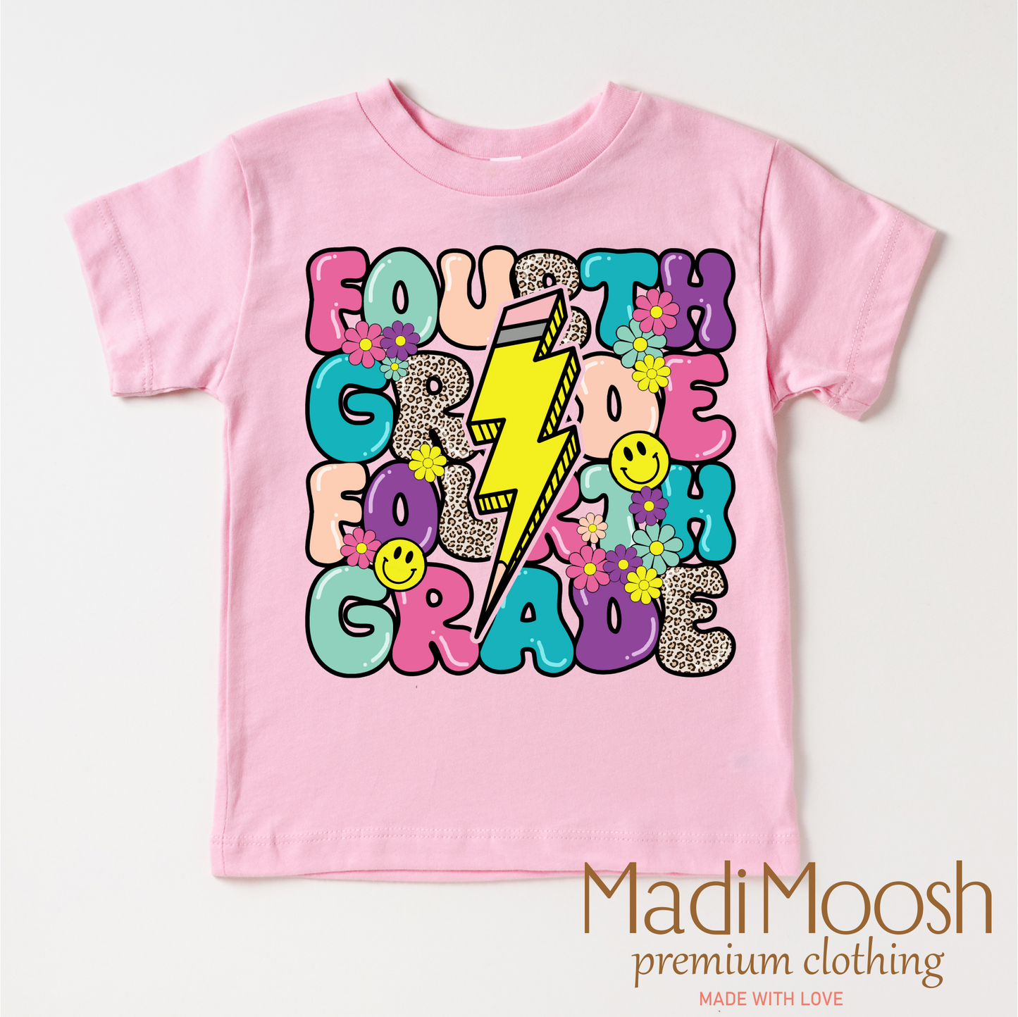 Fourth Grade Lightning Bolt Key Attribute Back To School Shirt - School Shirt Madi Moosh