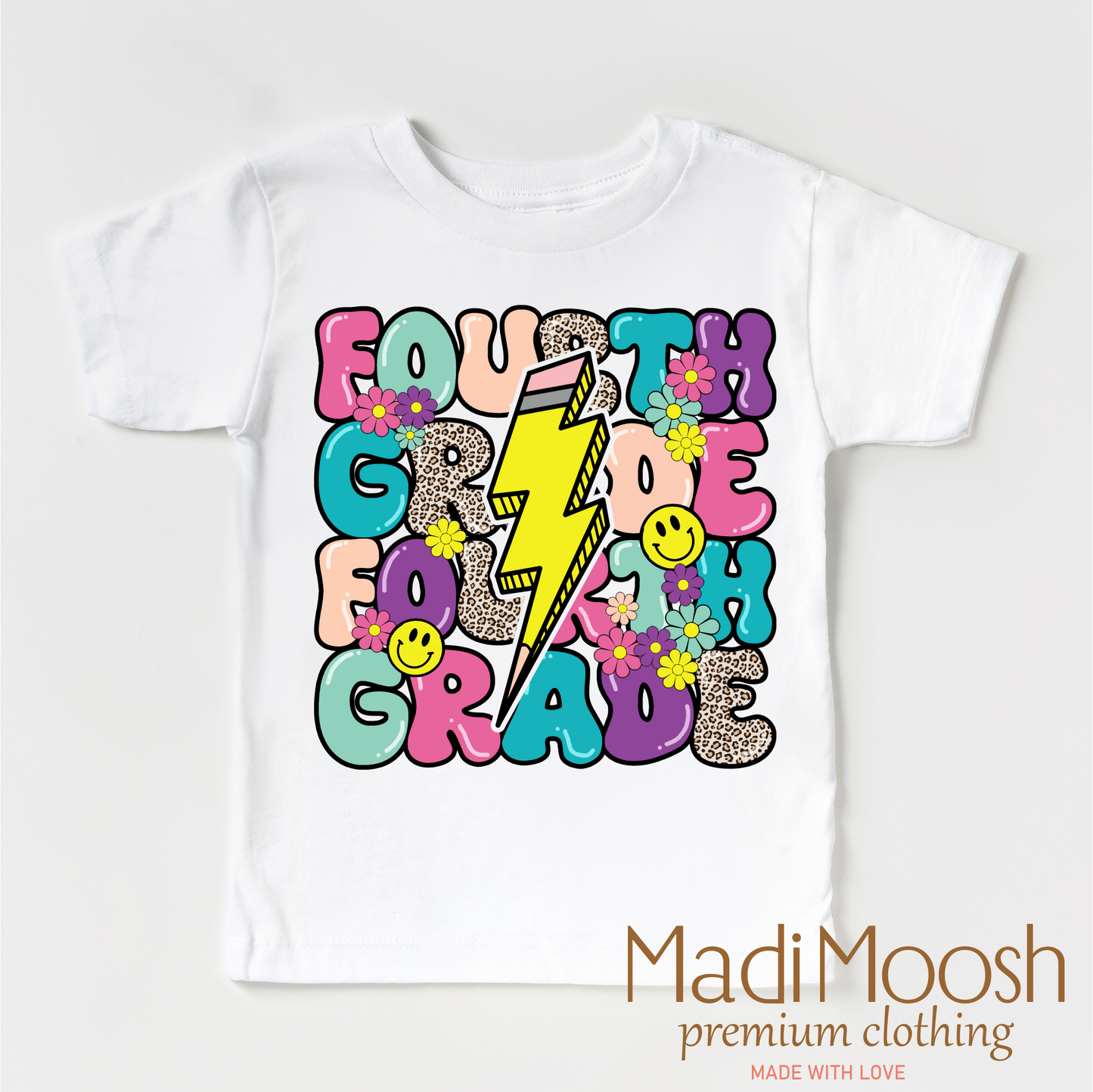 Fourth Grade Lightning Bolt Key Attribute Back To School Shirt - School Shirt Madi Moosh