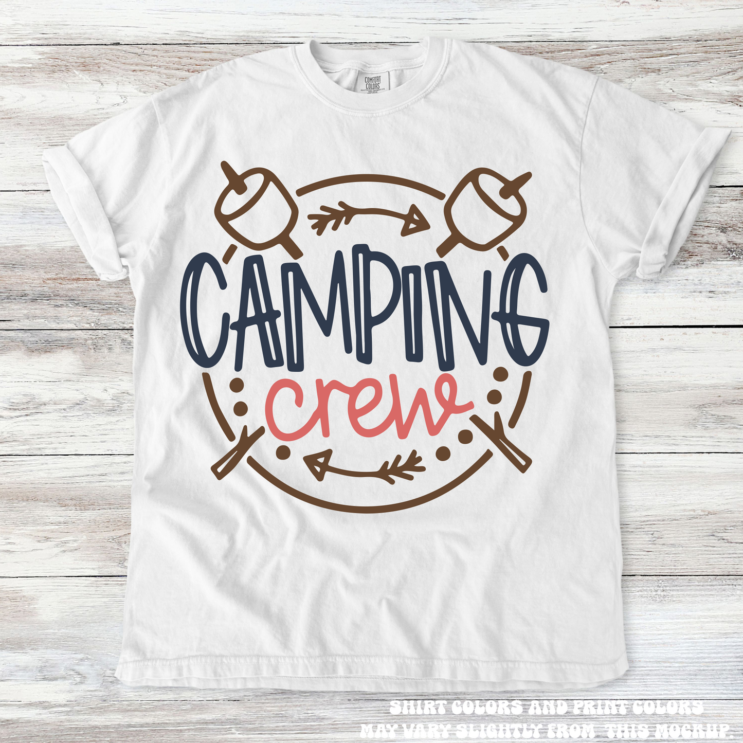 Camping Crew Tee Printed On Comfort Colors T-Shirt Madi Moosh