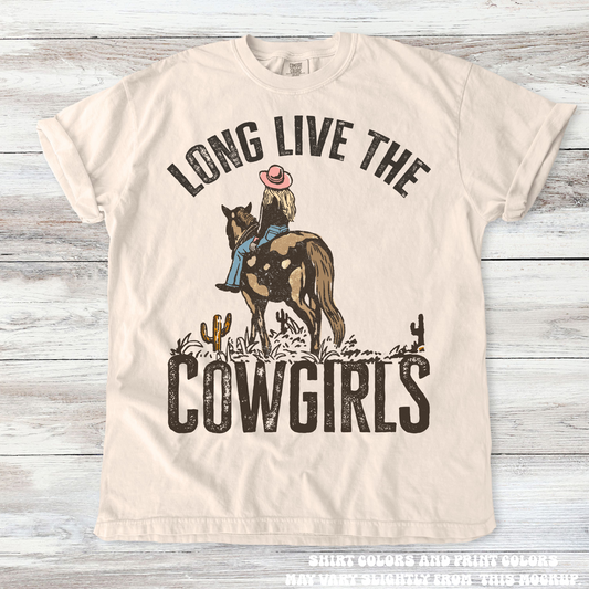 Long Live Cowgirls Western Tee - Printed On Comfort Colors