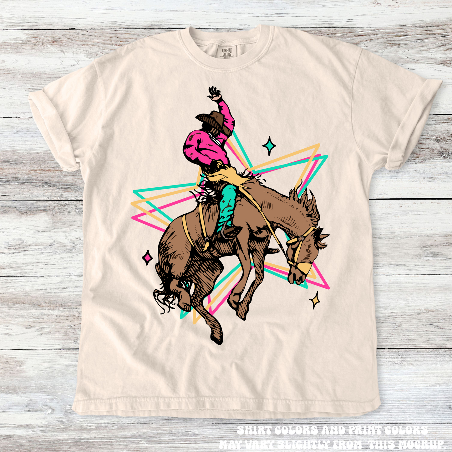 Retro Cowboy Western Tee - Printed On Comfort Colors