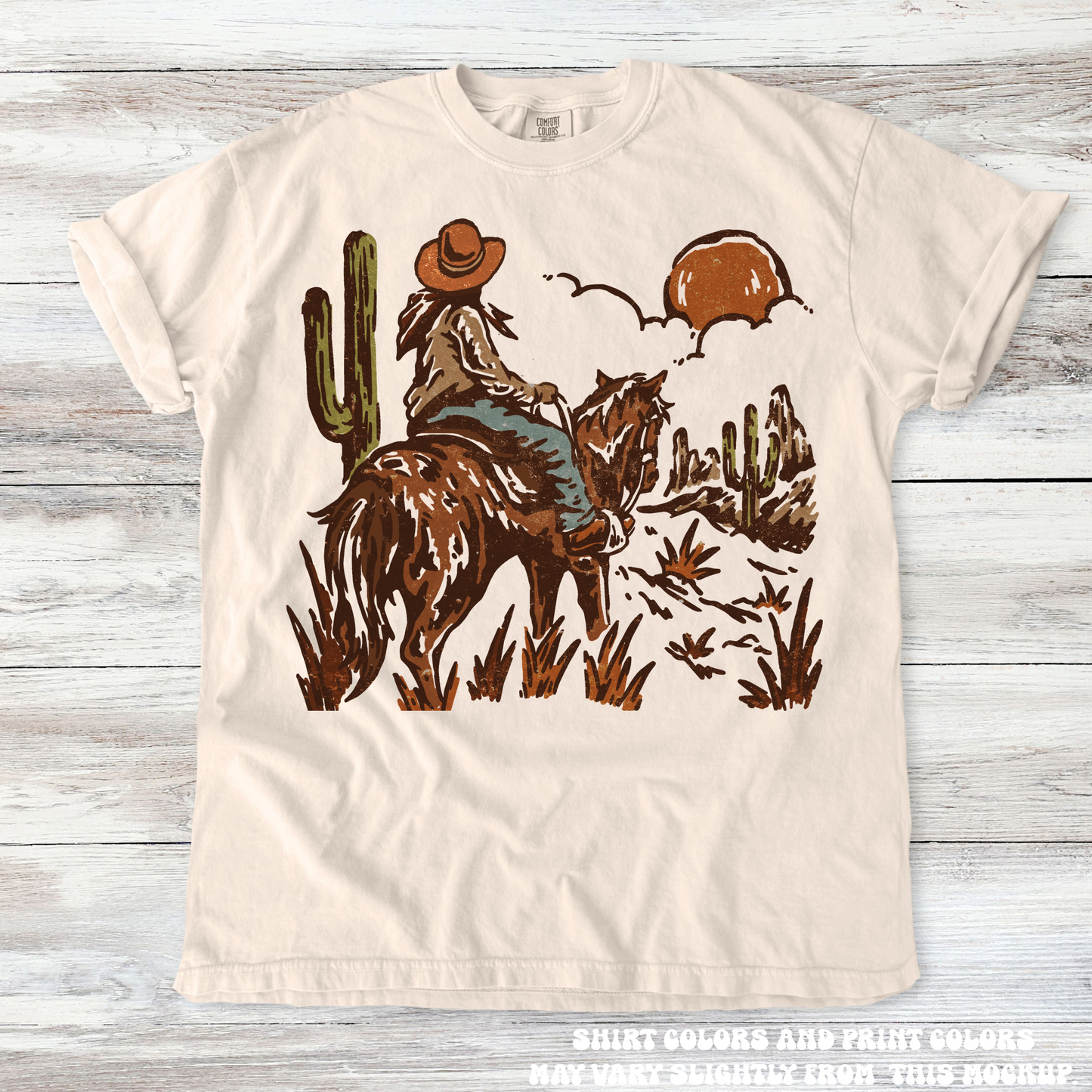 Cowgirl Sunset Western Printed Comfort Colors Tee