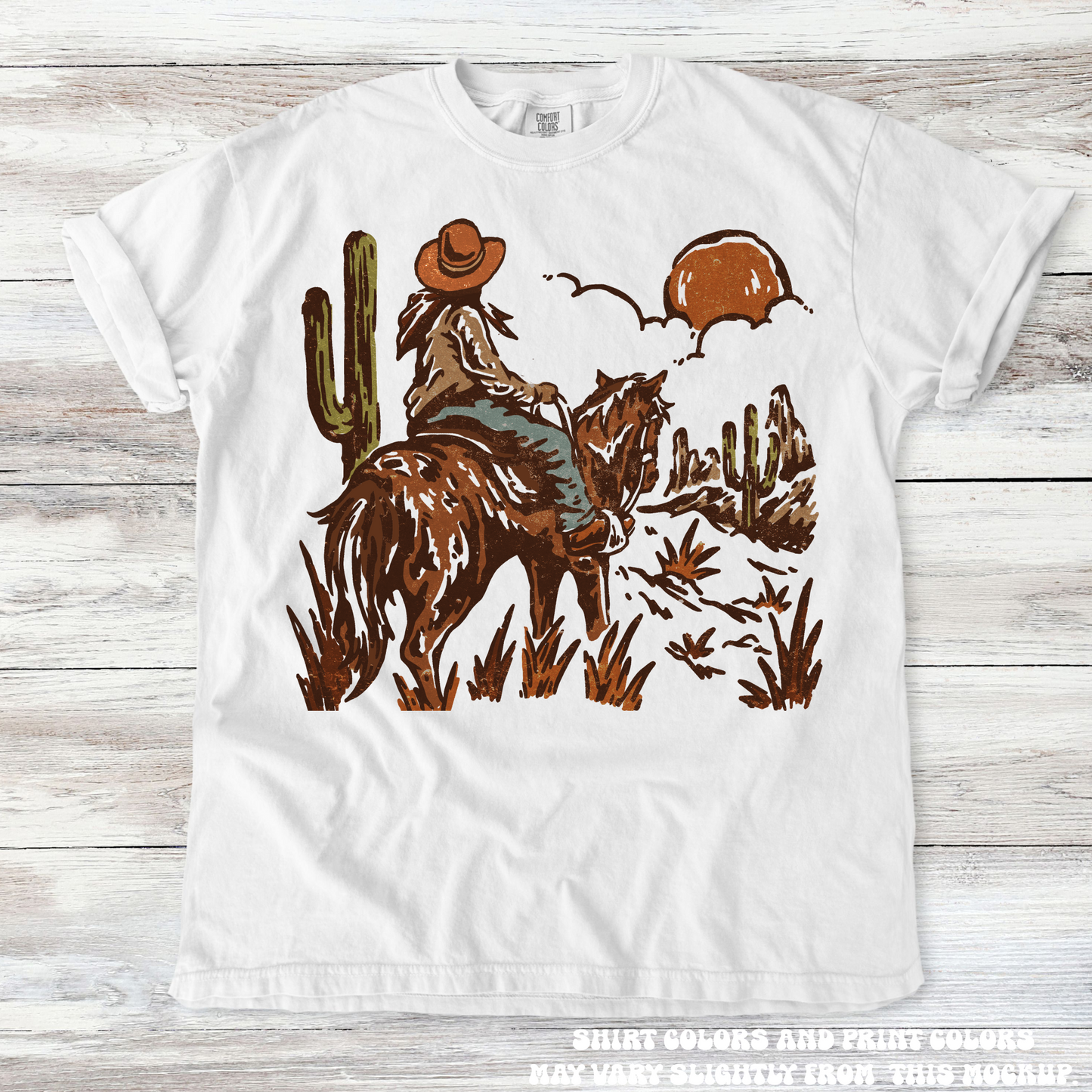 Cowgirl Sunset Western Printed Comfort Colors Tee