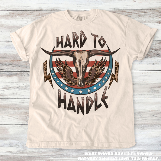 Bull Skull Hard To Handle Comfort Colors Western Tee