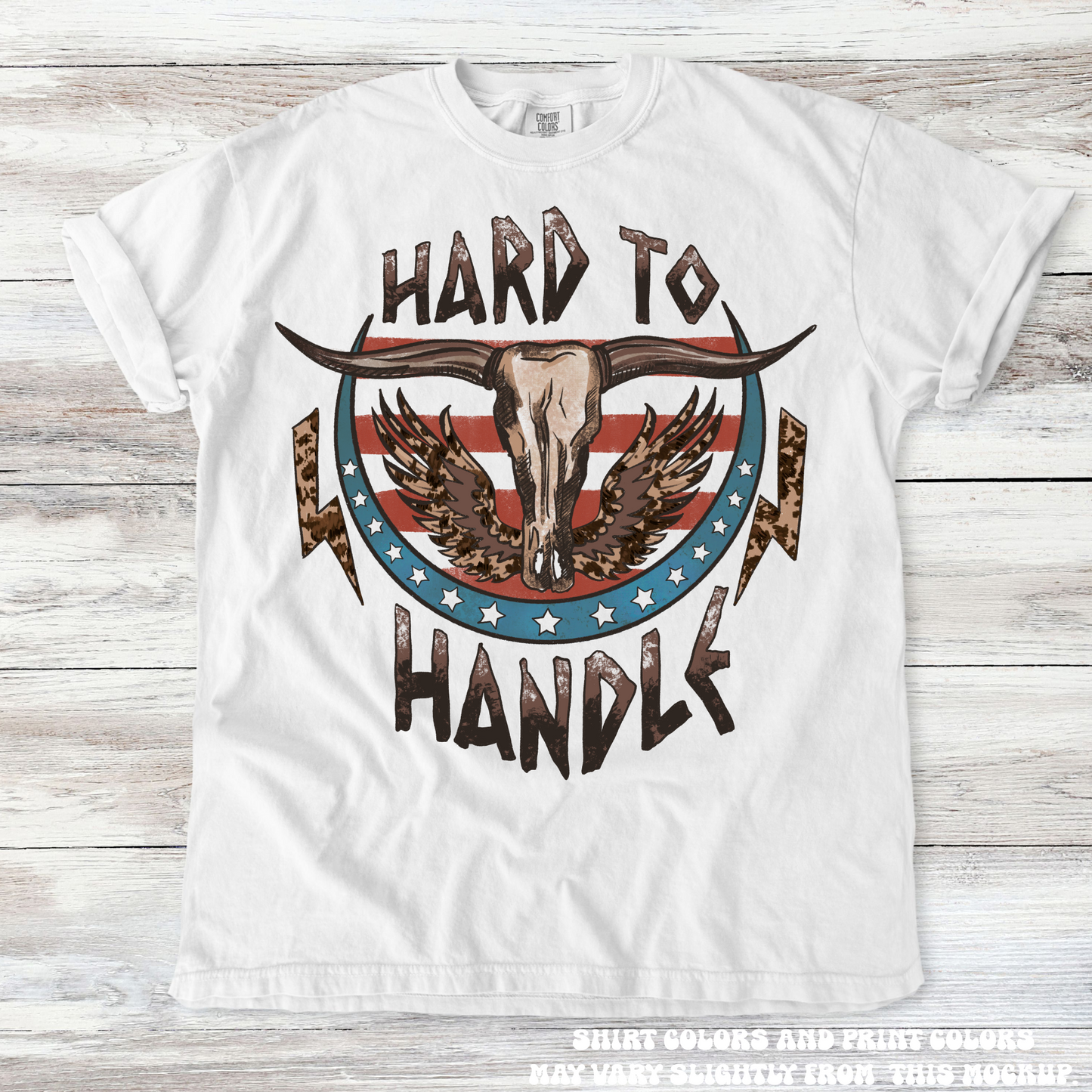 Bull Skull Hard To Handle Comfort Colors Western Tee