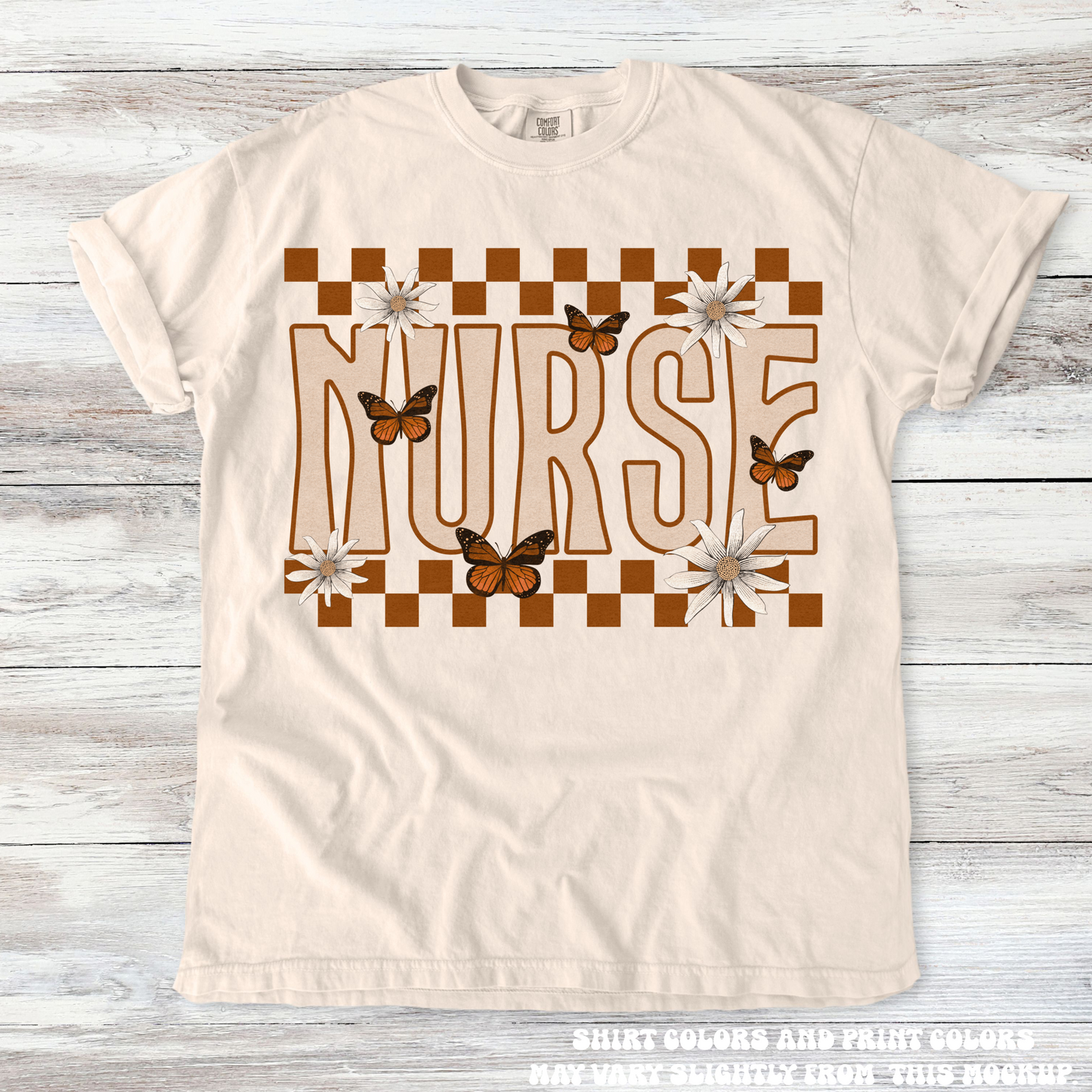 Boho Butterfly Nurse Tee Printed On Comfort Colors Madi Moosh