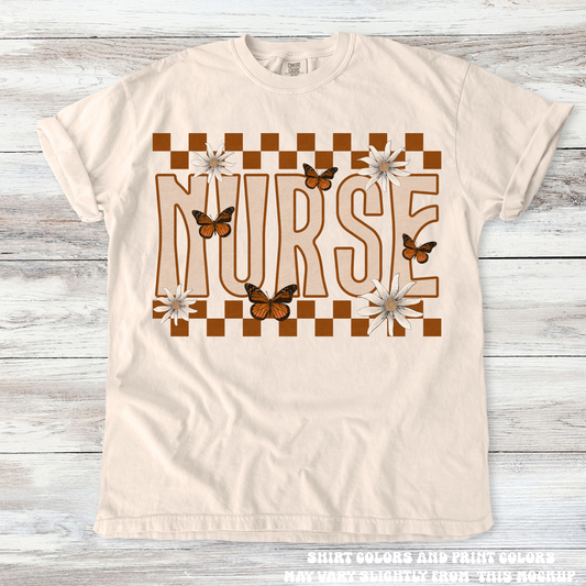 Boho Butterfly Nurse Tee Printed On Comfort Colors Madi Moosh