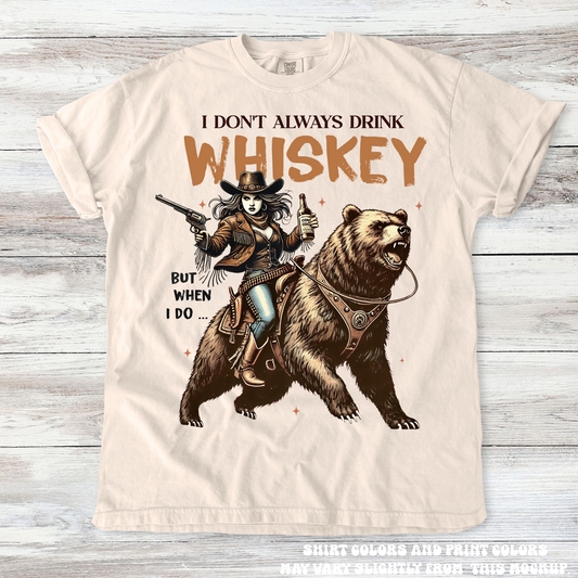 Retro Cowgirl Shirt I Don't Always Drink Whiskey Tee - Printed On Comfort Colors