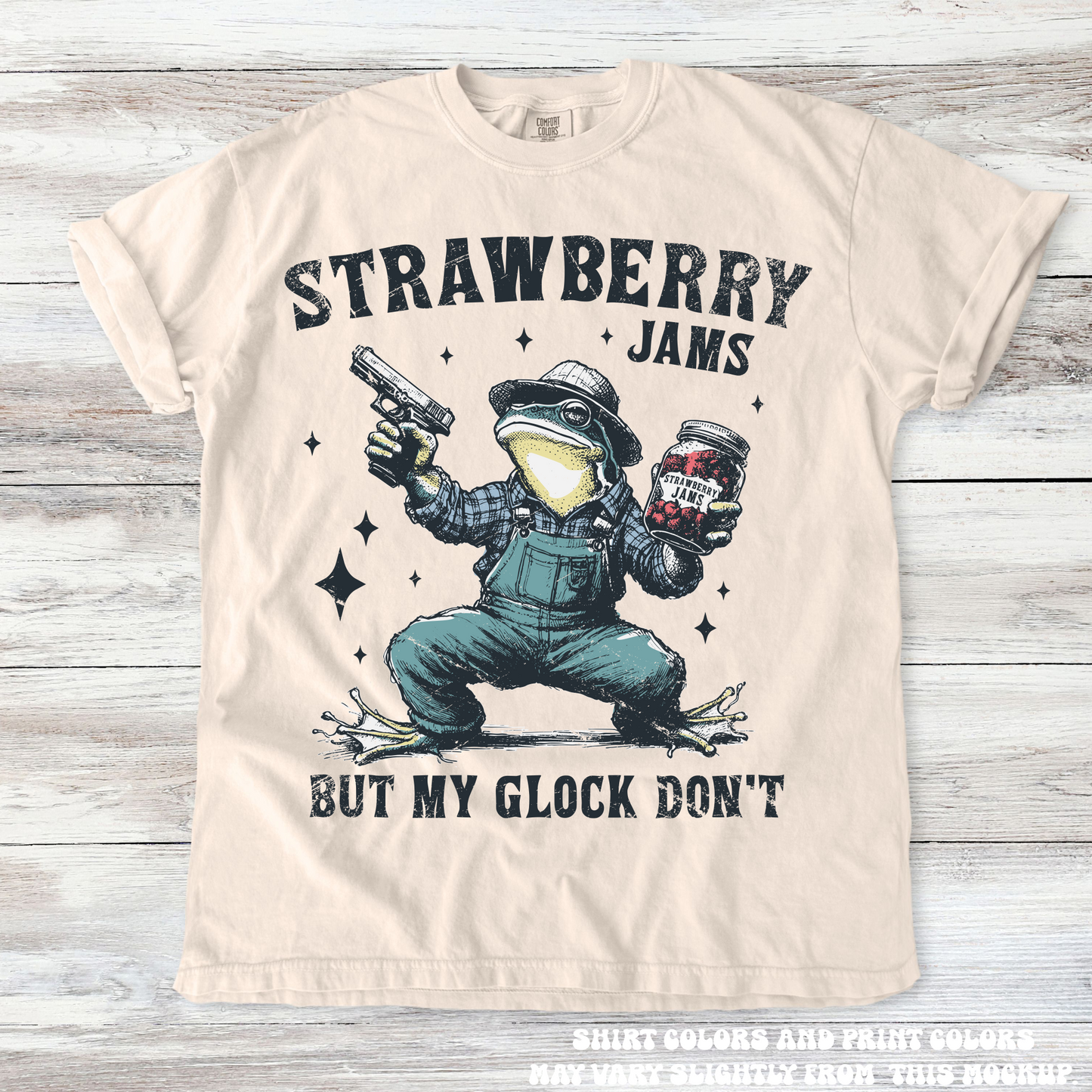 Funny Strawberry Jams Comfort Colors Shirt Printed by Madi Moosh