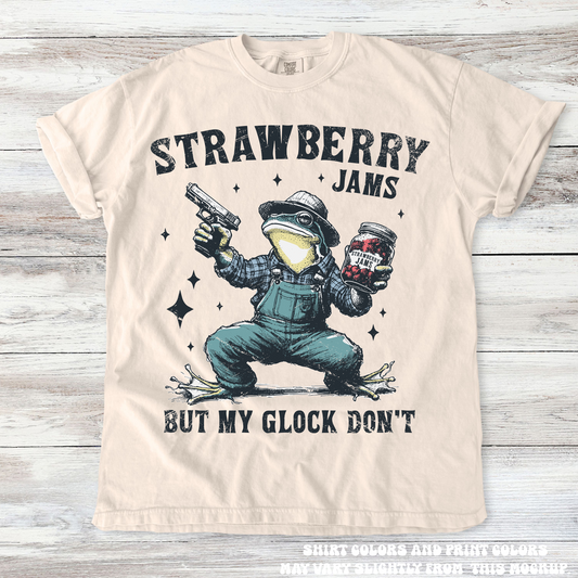 Funny Strawberry Jams Comfort Colors Shirt Printed by Madi Moosh