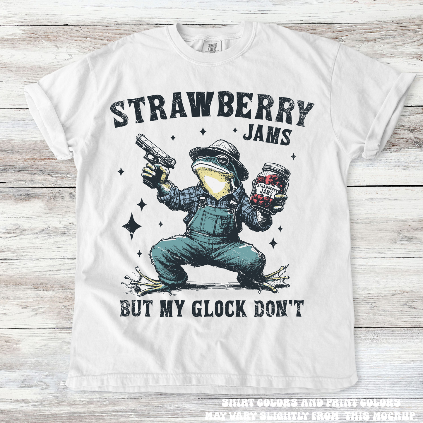 Funny Strawberry Jams Comfort Colors Shirt Printed by Madi Moosh