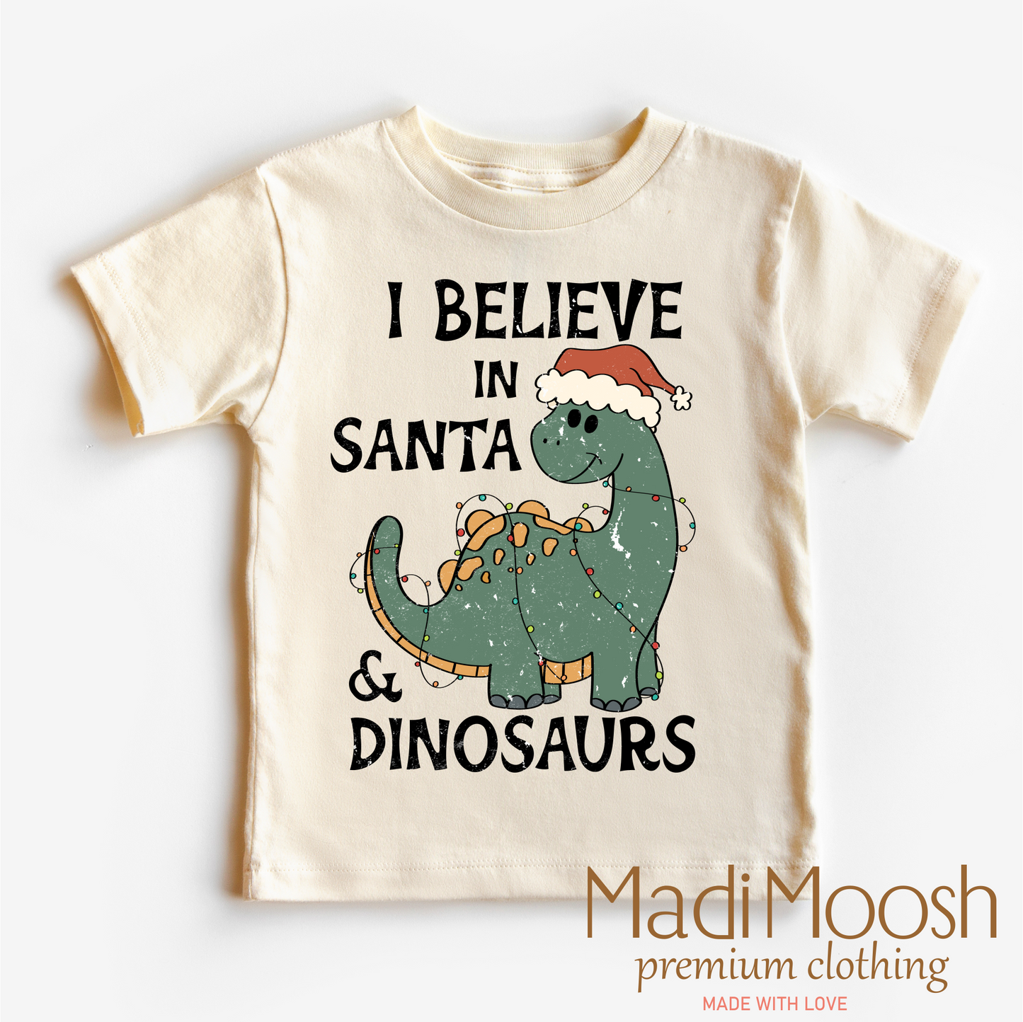I Believe In Santa And Dinosaurs Christmas Shirt Christmas Shirt