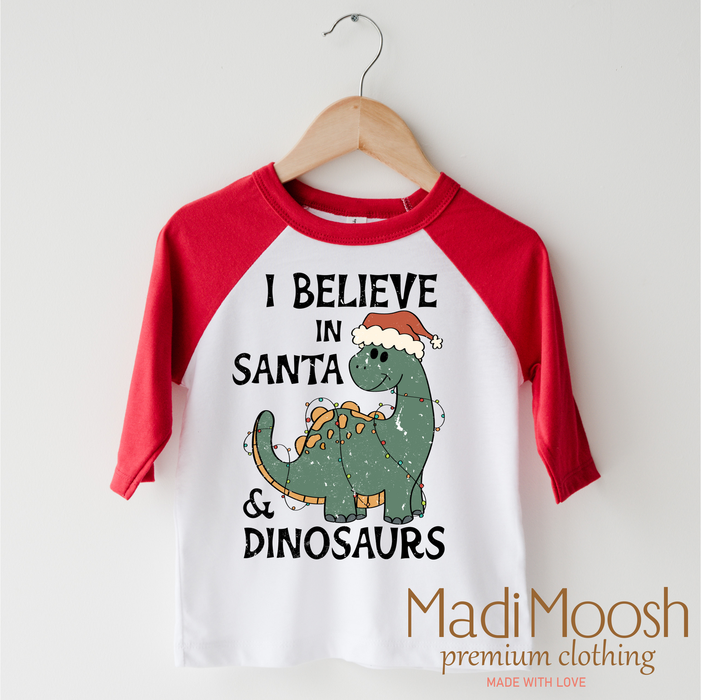 I Believe In Santa And Dinosaurs Christmas Shirt Christmas Shirt