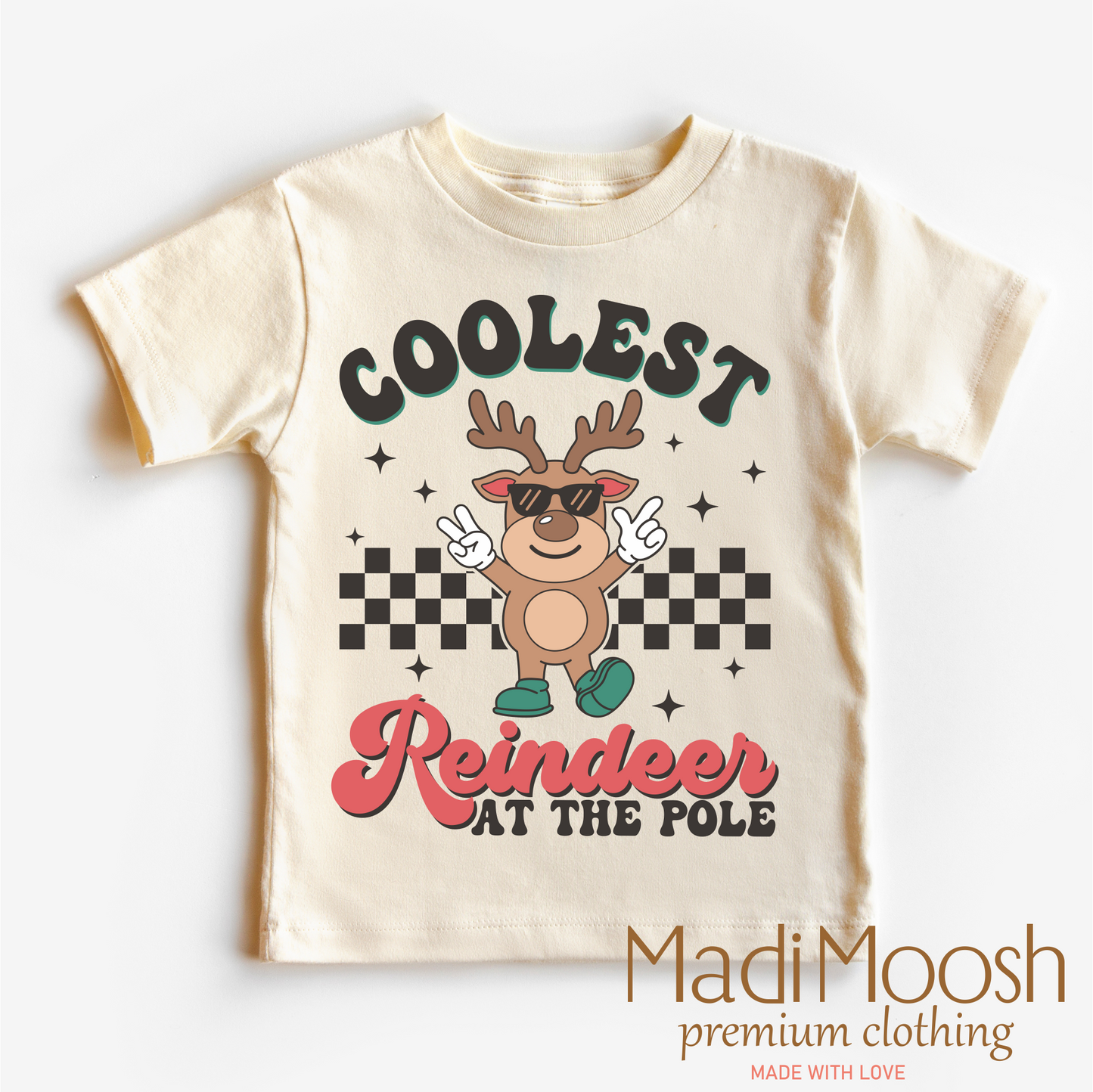 Coolest Reindeer At The Pole Christmas Shirt Comfortable Christmas Tee