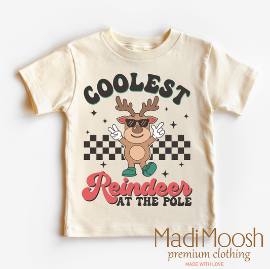 Coolest Reindeer At The Pole Christmas Shirt Comfortable Christmas Tee