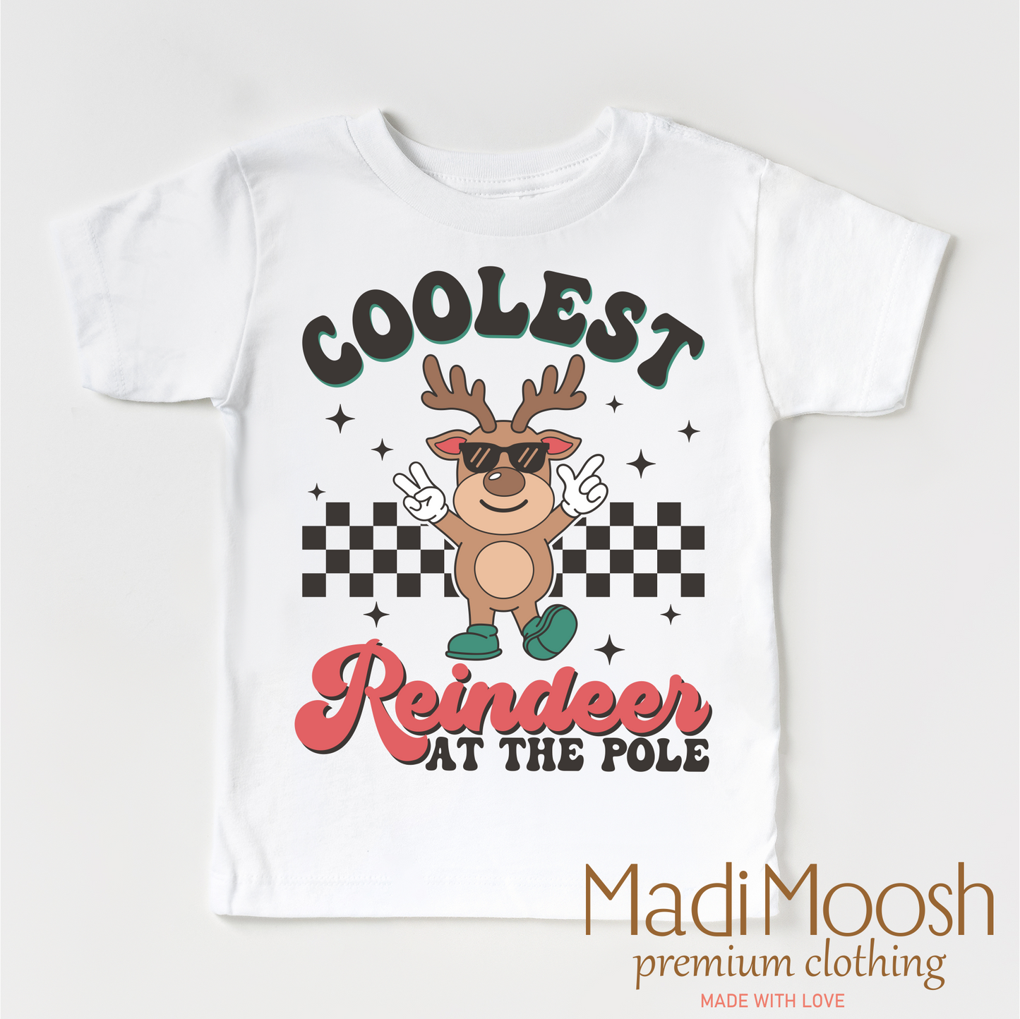 Coolest Reindeer At The Pole Christmas Shirt Comfortable Christmas Tee