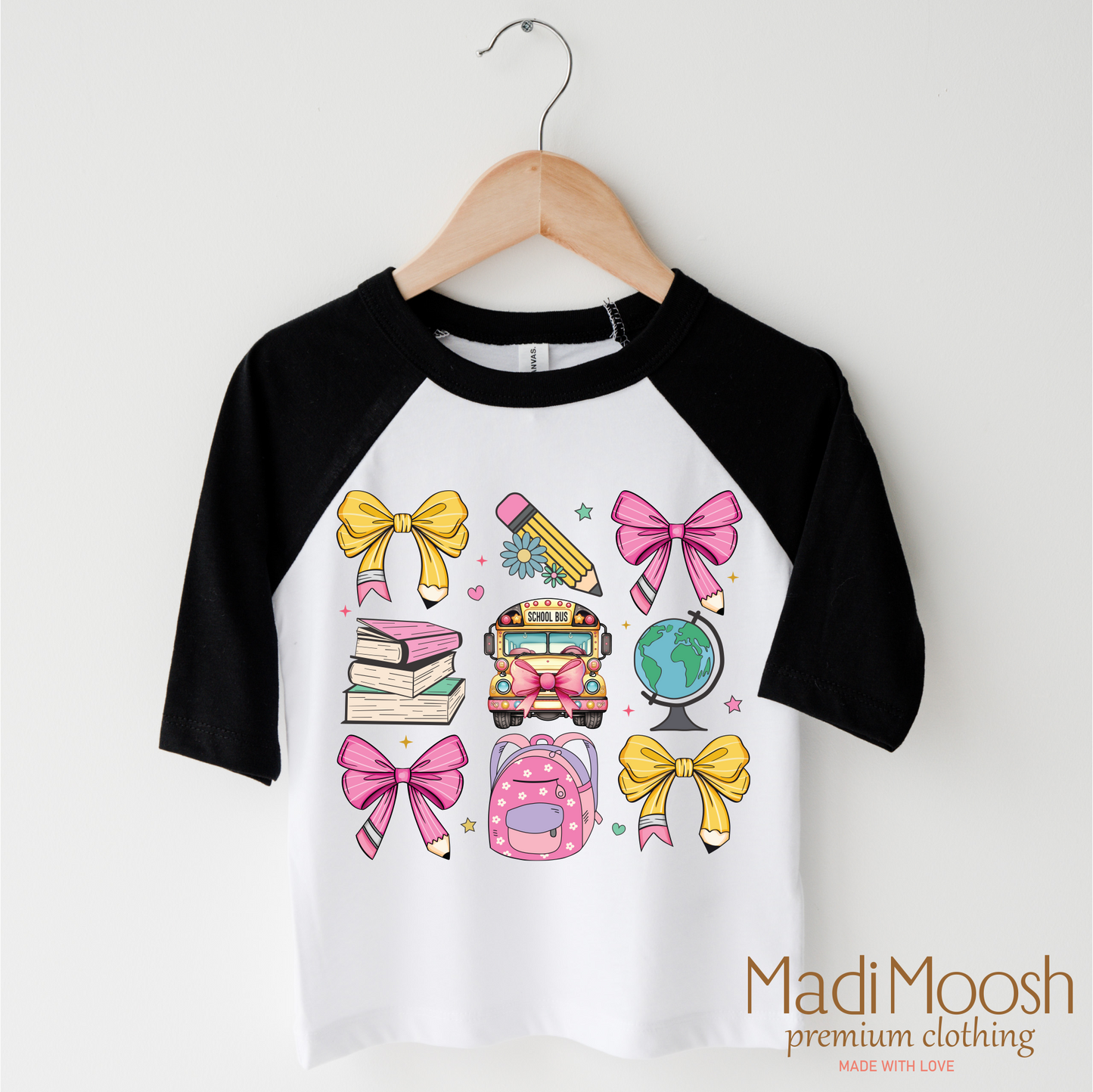 Bows And Pencils Cute Back To School Shirt - Kids Tee Bella Canvas