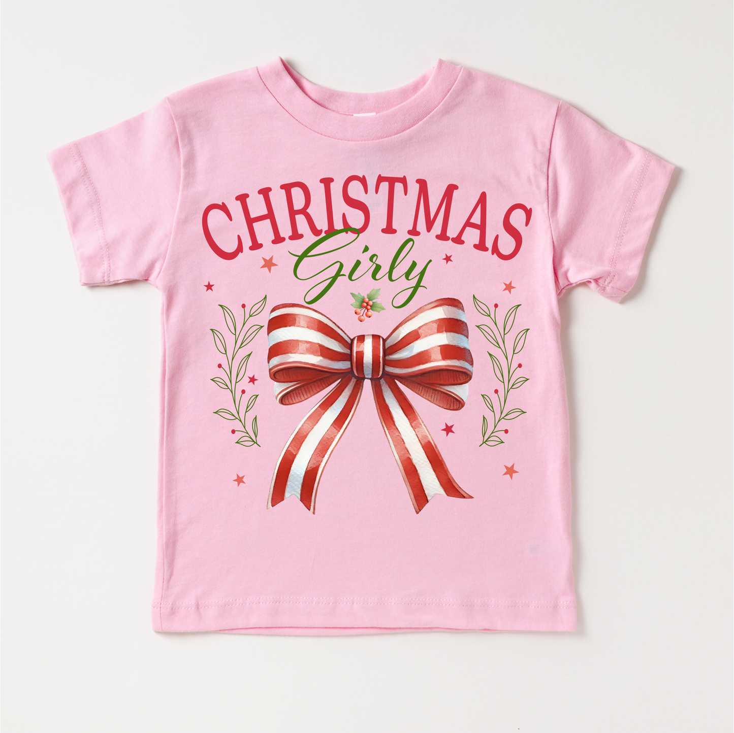 Christmas Girly Bow Shirt Christmas Tee Madi Moosh