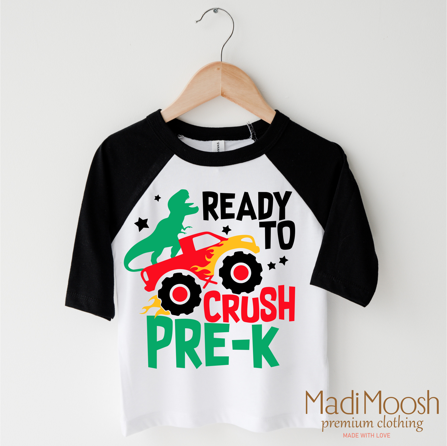 Dinosaur Monster Truck Pre-K Shirt Back To School Tee