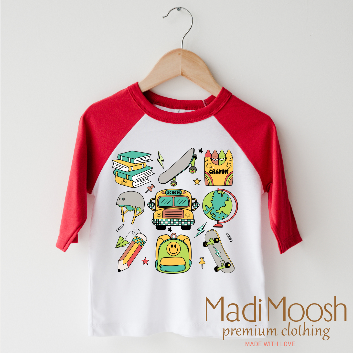Boys Cute Back To School Shirt Cotton Bella Canvas Madi Moosh