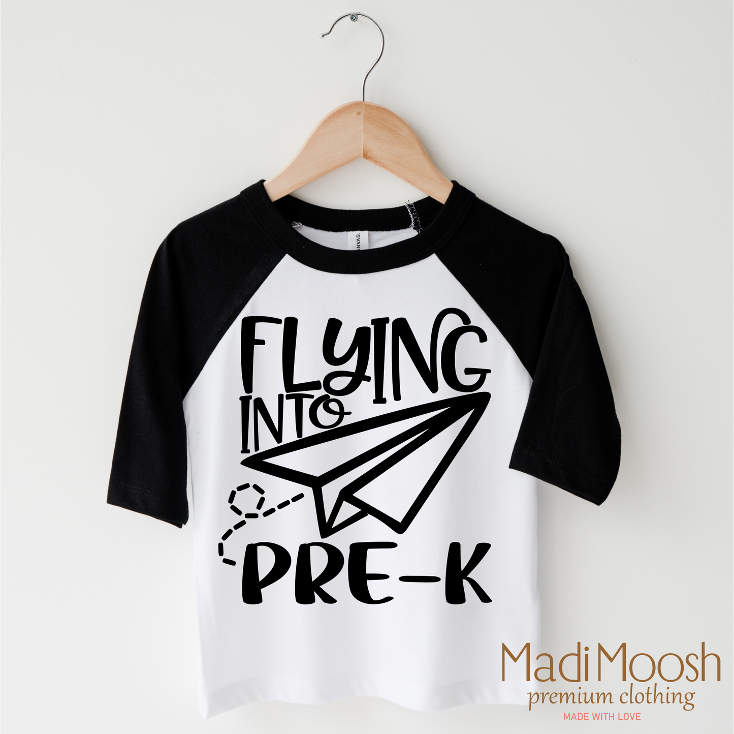 Flying Into Pre-K Back To School Shirt 100% Cotton Kids Tee Madi Moosh