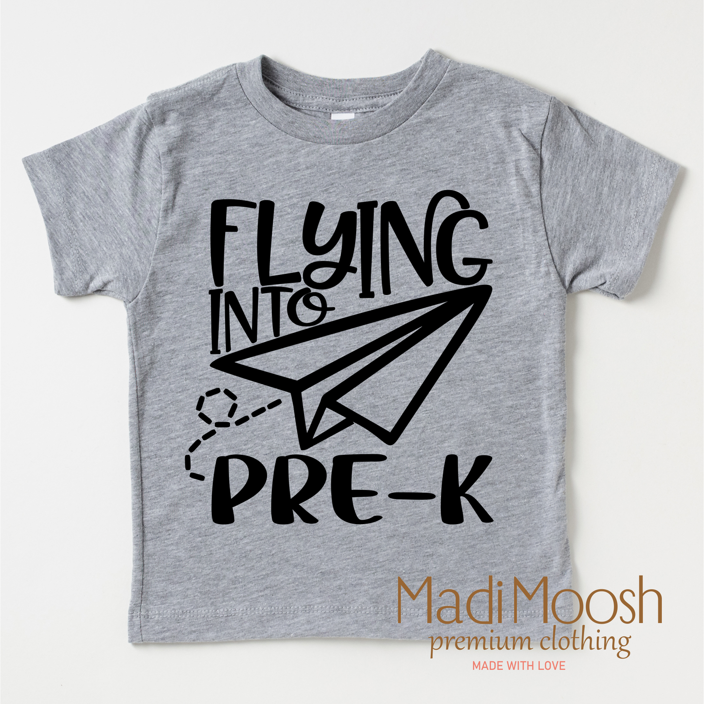 Flying Into Pre-K Back To School Shirt 100% Cotton Kids Tee Madi Moosh