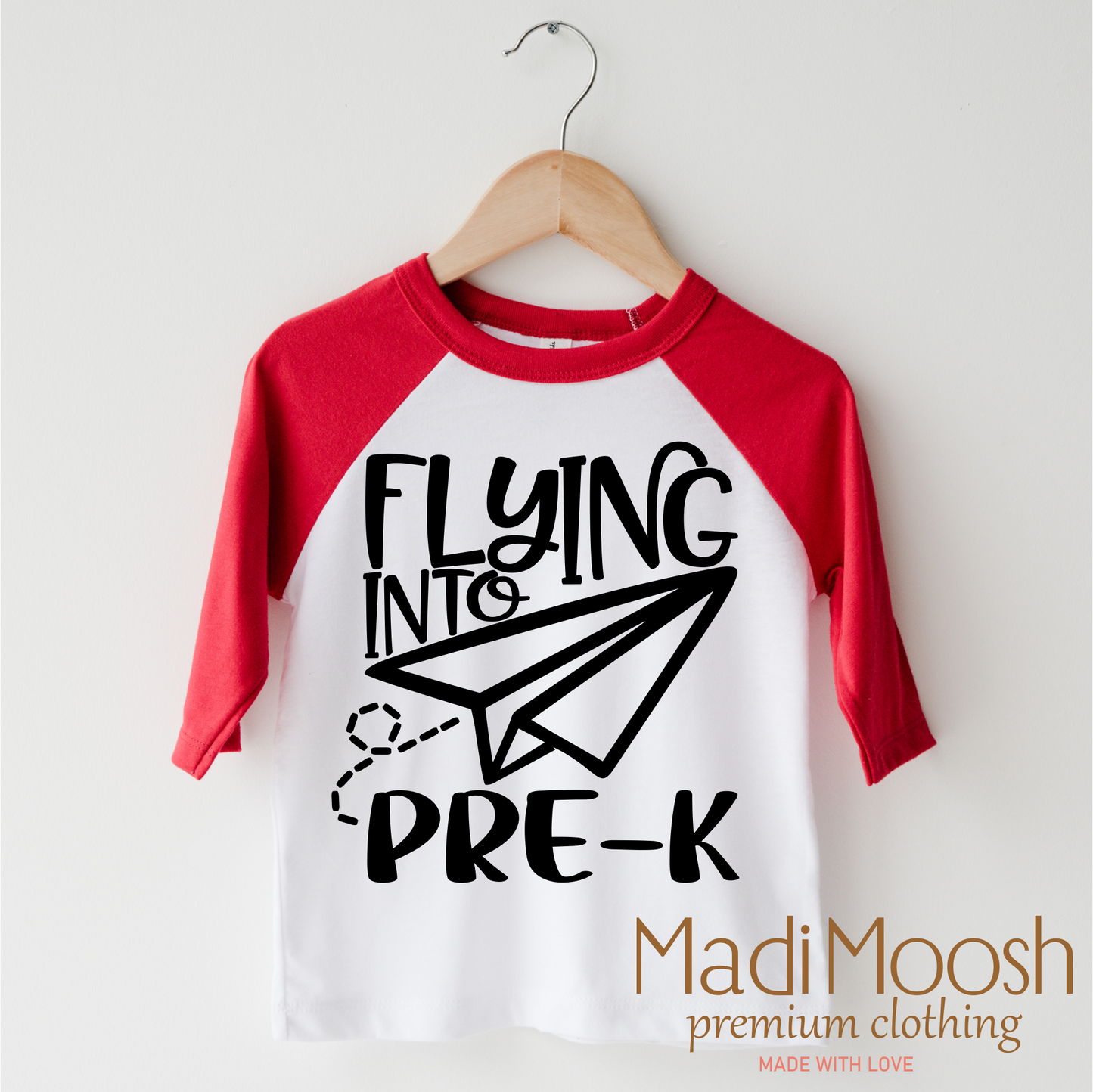 Flying Into Pre-K Back To School Shirt 100% Cotton Kids Tee Madi Moosh