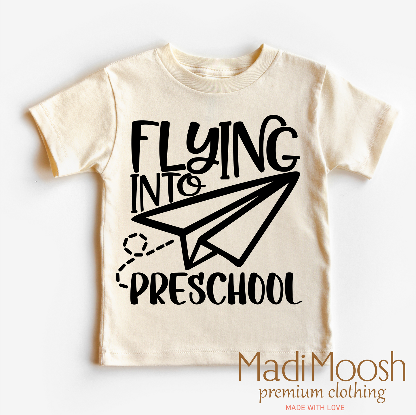 Flying Into Preschool Back To School Shirt Kids Cotton School Shirt Madi Moosh