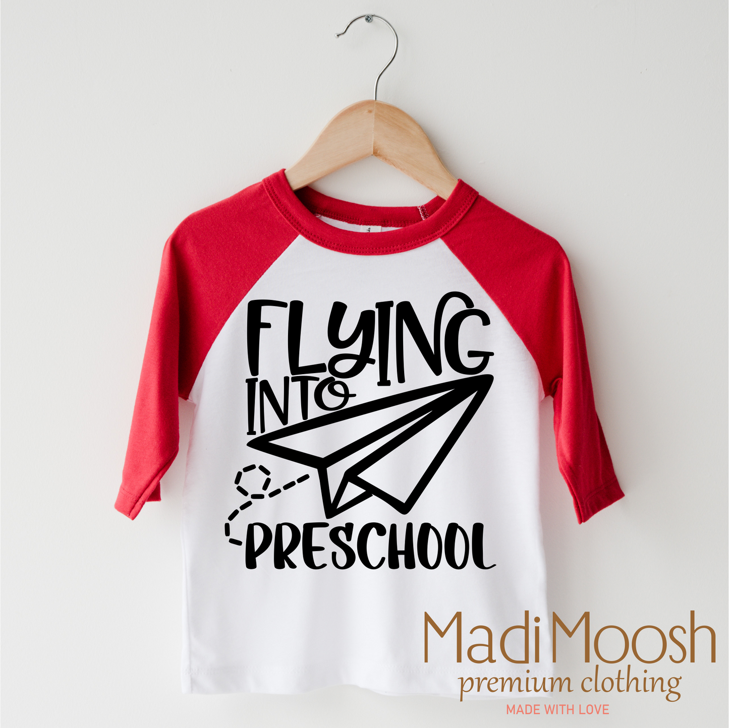 Flying Into Preschool Back To School Shirt Kids Cotton School Shirt Madi Moosh