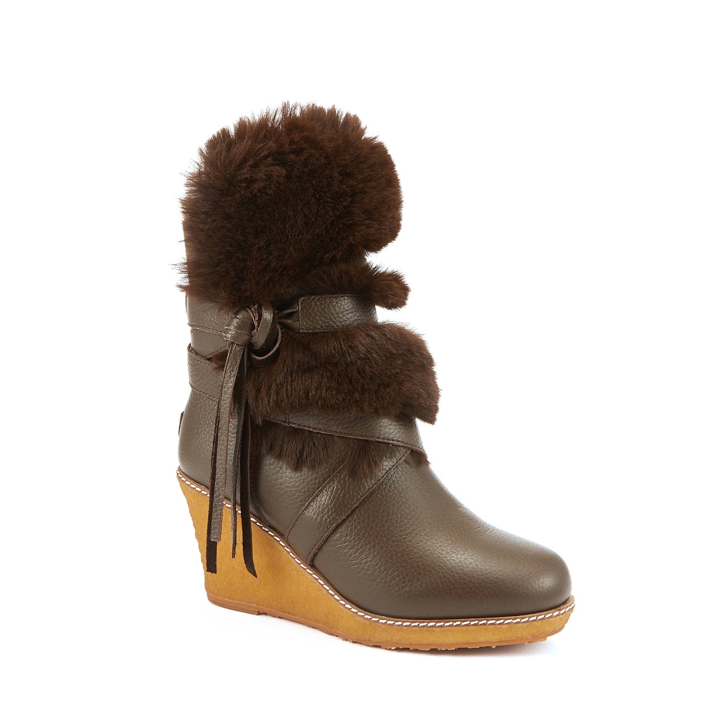 Wedge Heeled Burnt Ankle Boot Montreal Australia Luxe Collective