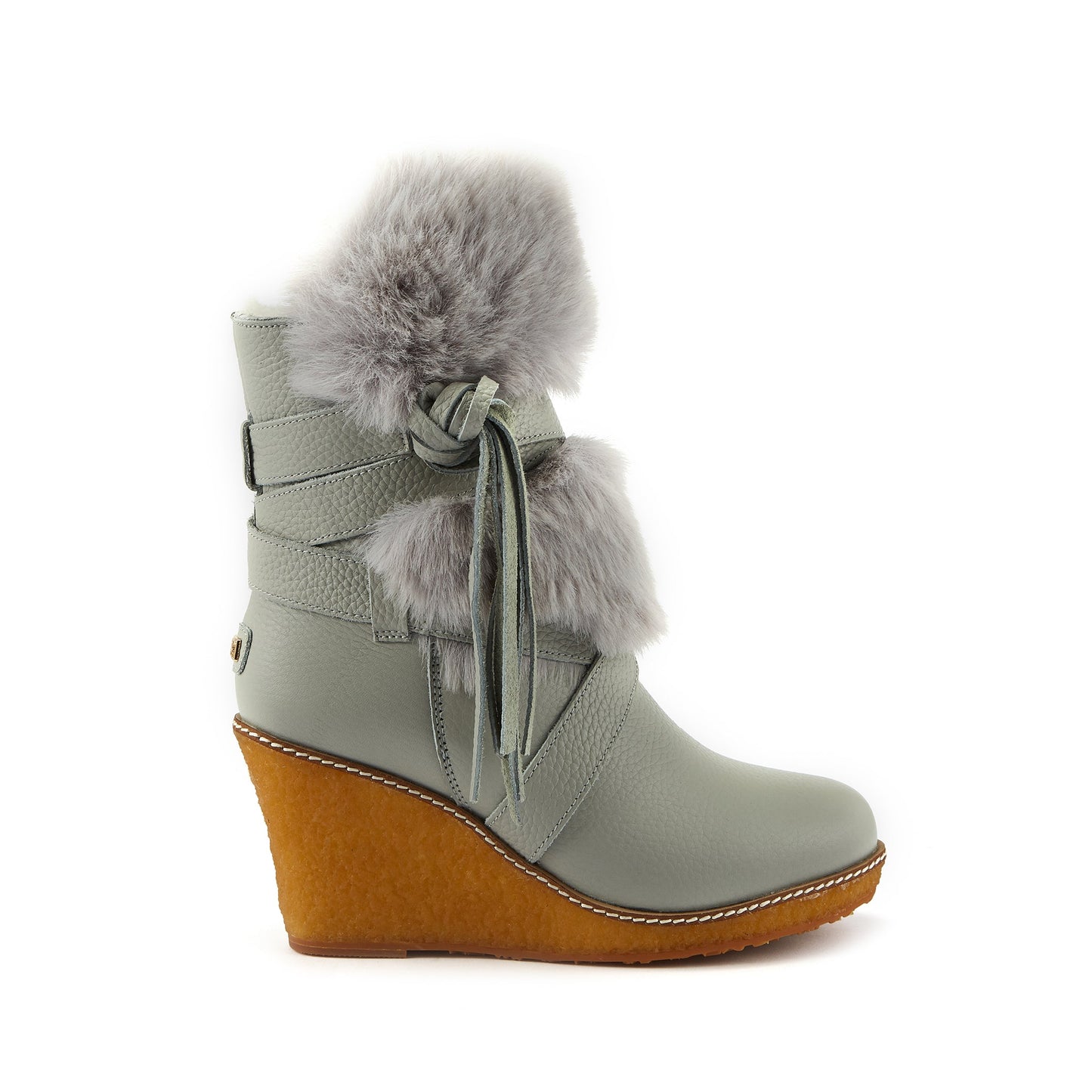 Montreal Ice Gray High Wedge Ankle Boot Australia Luxe Collective