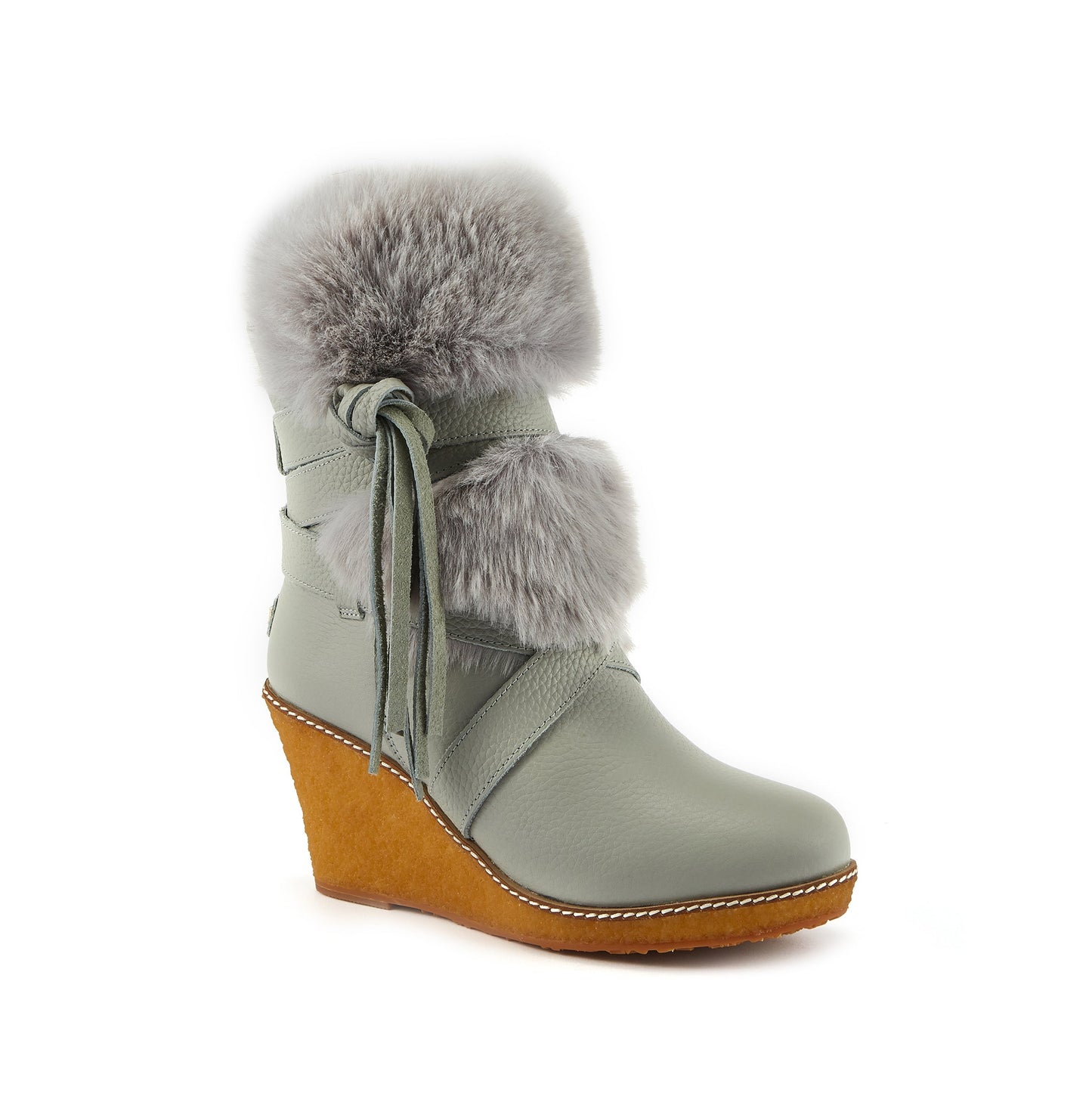 Montreal Ice Gray High Wedge Ankle Boot Australia Luxe Collective