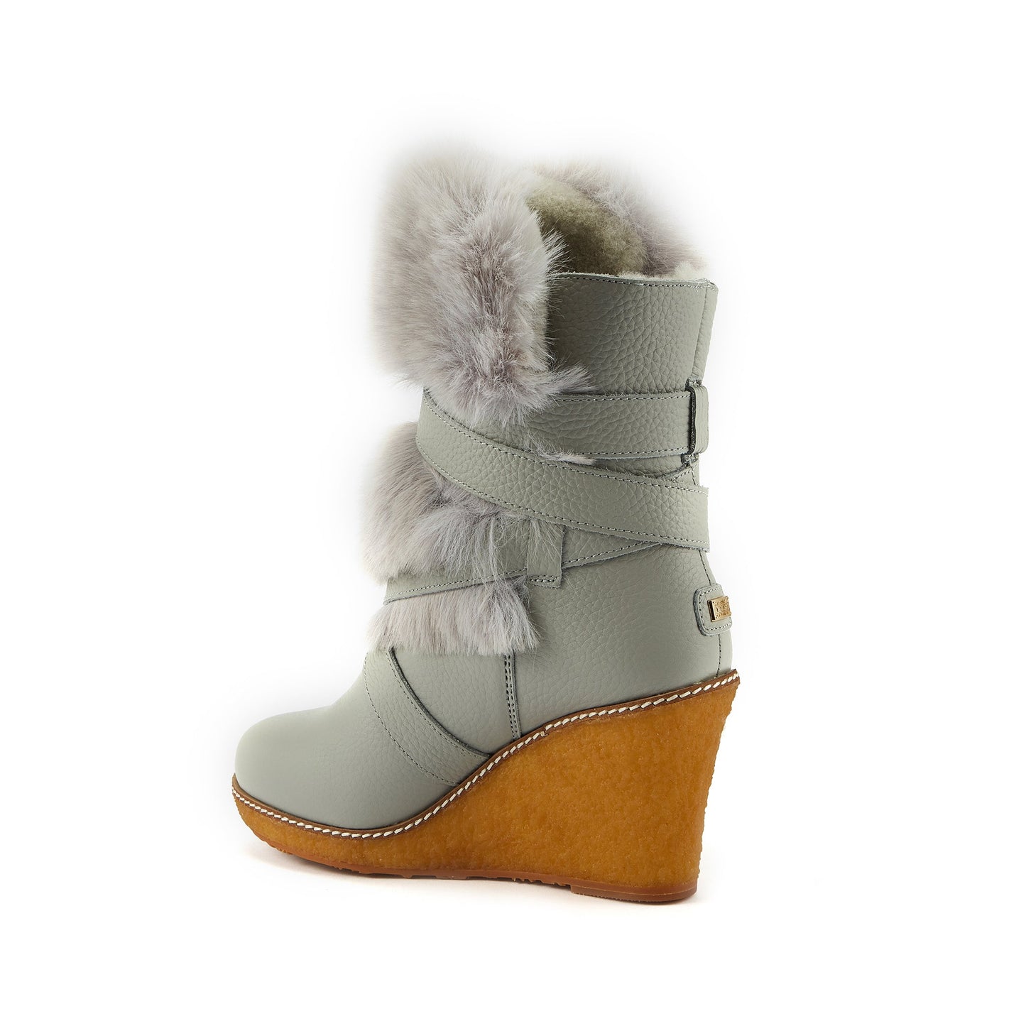 Montreal Ice Gray High Wedge Ankle Boot Australia Luxe Collective