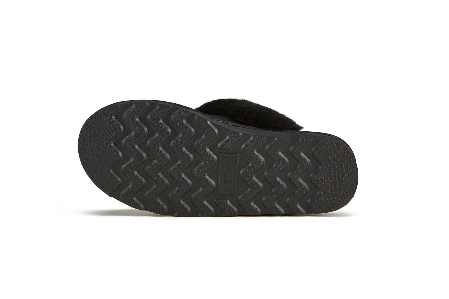 Sheepskin Soft Shearling Mule Slipper Low Platform MOOL BLACK