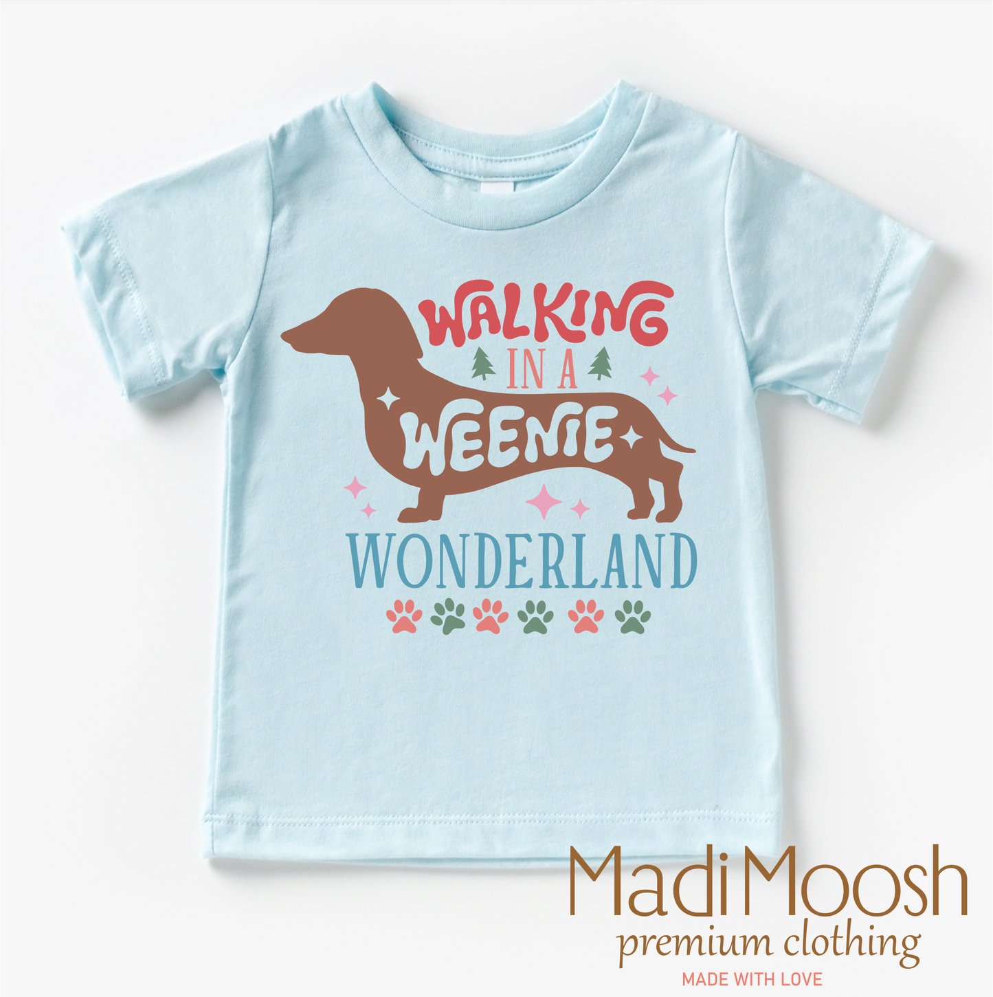 Walking Through A Weenie Wonderland Cotton Dachshund Christmas Shirt Madi Moosh
