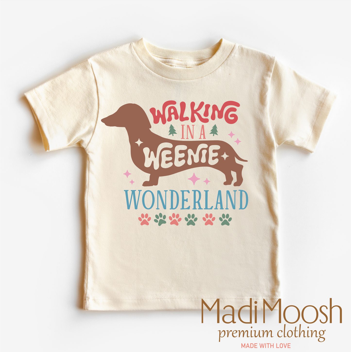 Walking Through A Weenie Wonderland Cotton Dachshund Christmas Shirt Madi Moosh