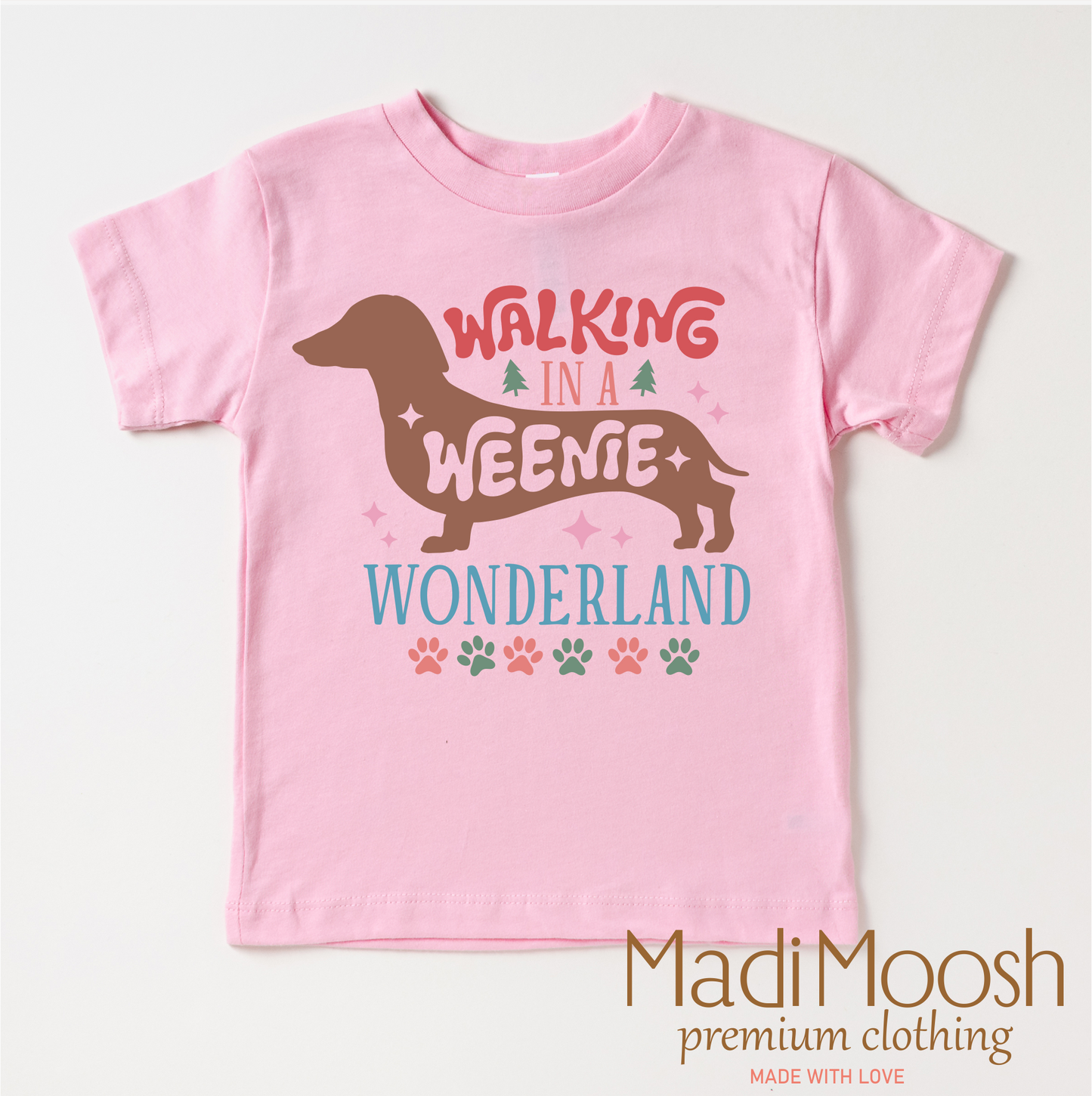 Walking Through A Weenie Wonderland Cotton Dachshund Christmas Shirt Madi Moosh