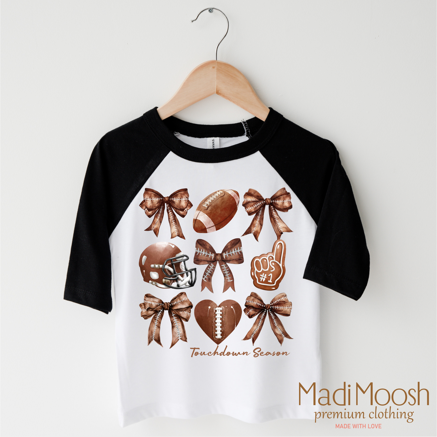 Football And Bows Girls Shirt Football Tee Madi Moosh