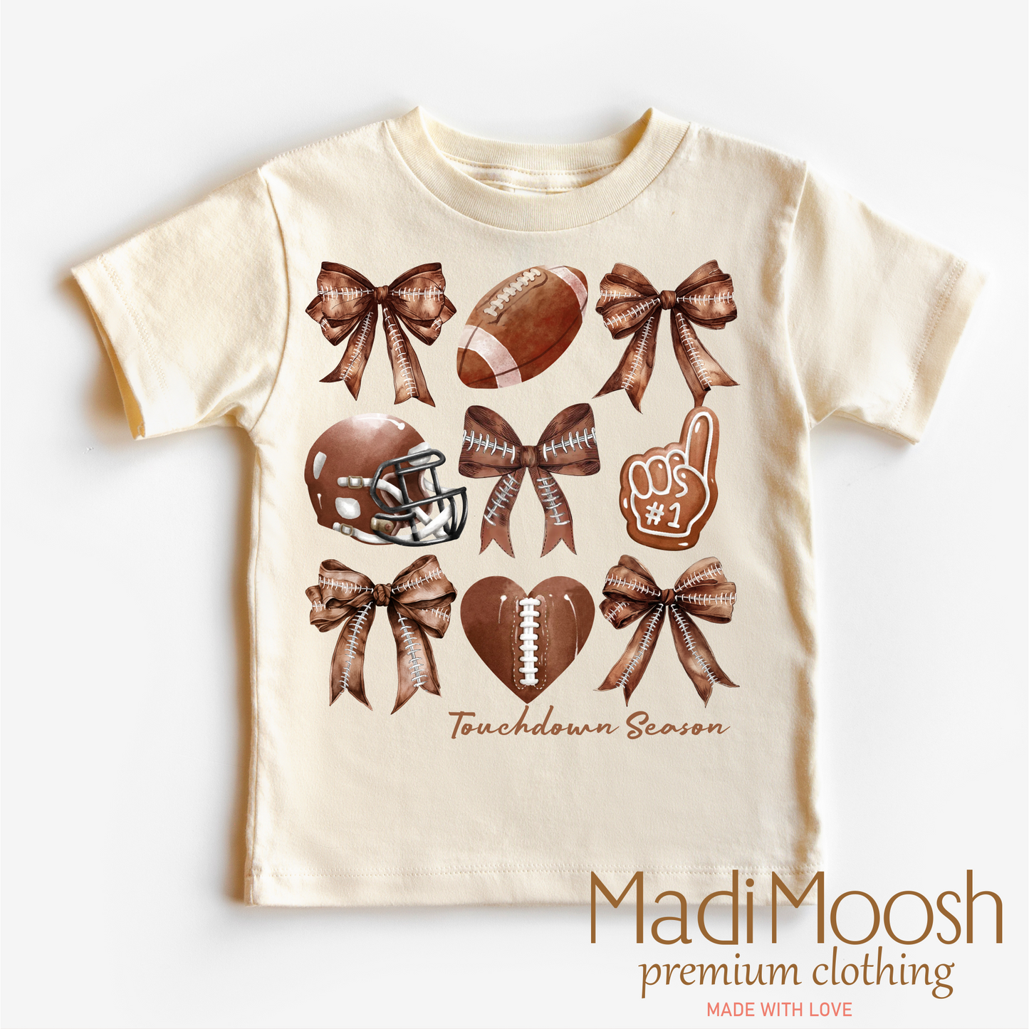 Football And Bows Girls Shirt Football Tee Madi Moosh