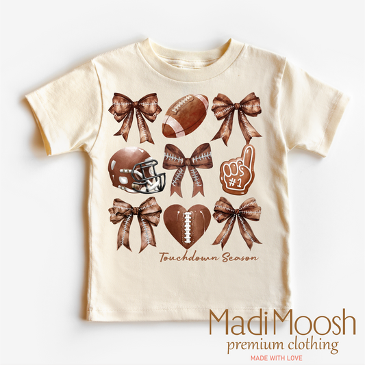 Football And Bows Girls Shirt Football Tee Madi Moosh