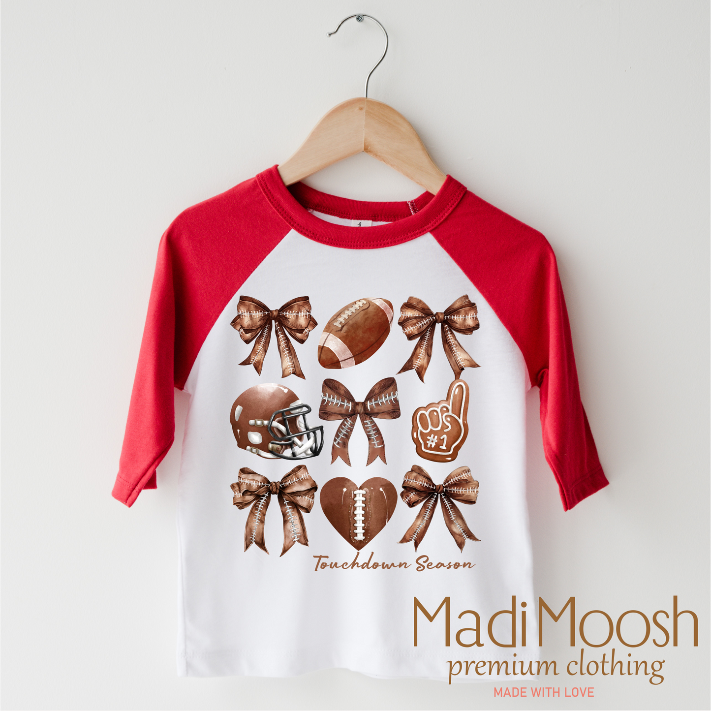Football And Bows Girls Shirt Football Tee Madi Moosh