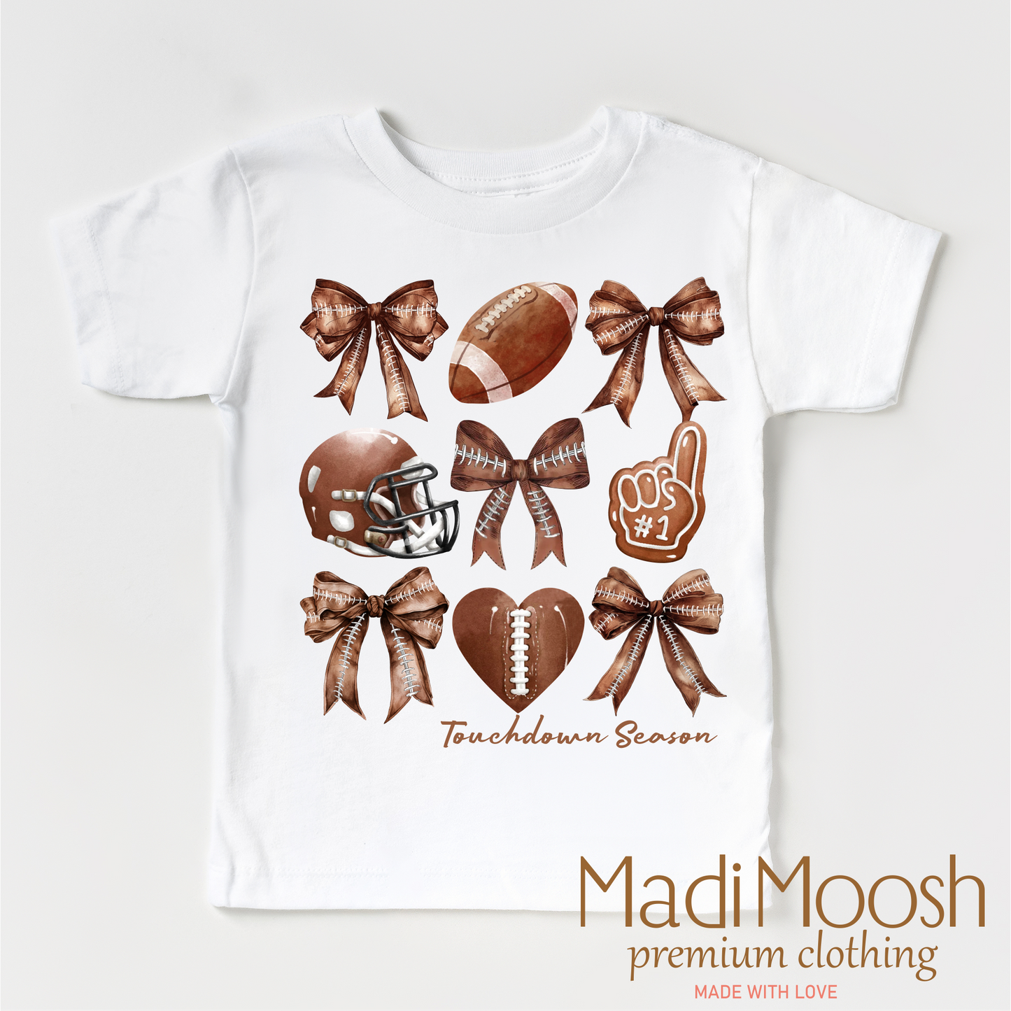 Football And Bows Girls Shirt Football Tee Madi Moosh