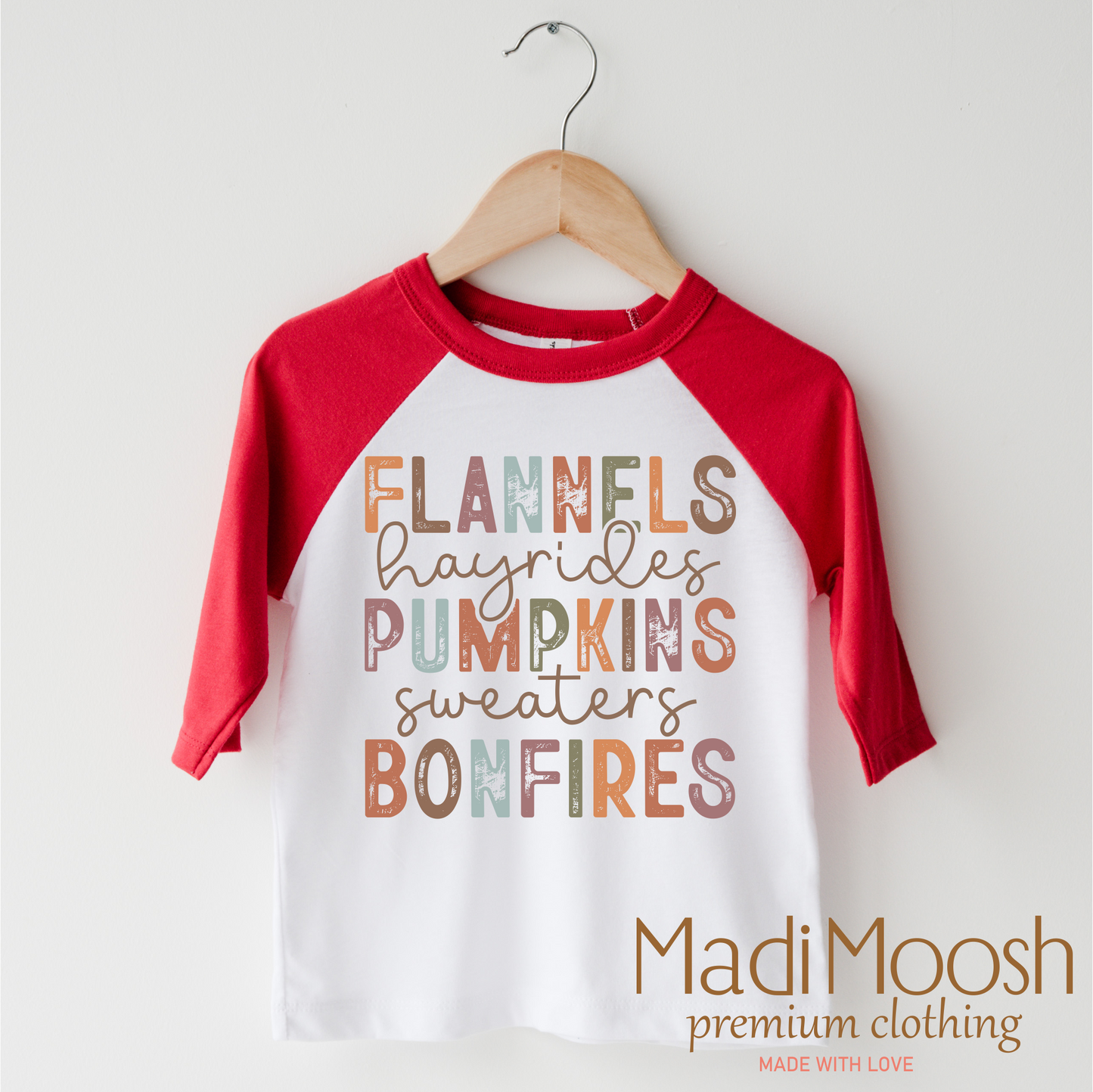 Flannels Hayrides Pumpkins Bonfires Fall Shirt Autumn Tee