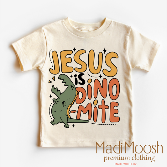 Jesus Is Dinomite Christian Shirt - Dinosaur Tee