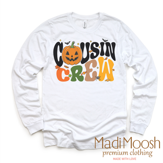 Halloween Cousin Crew Tee - Long Sleeve White Shirt