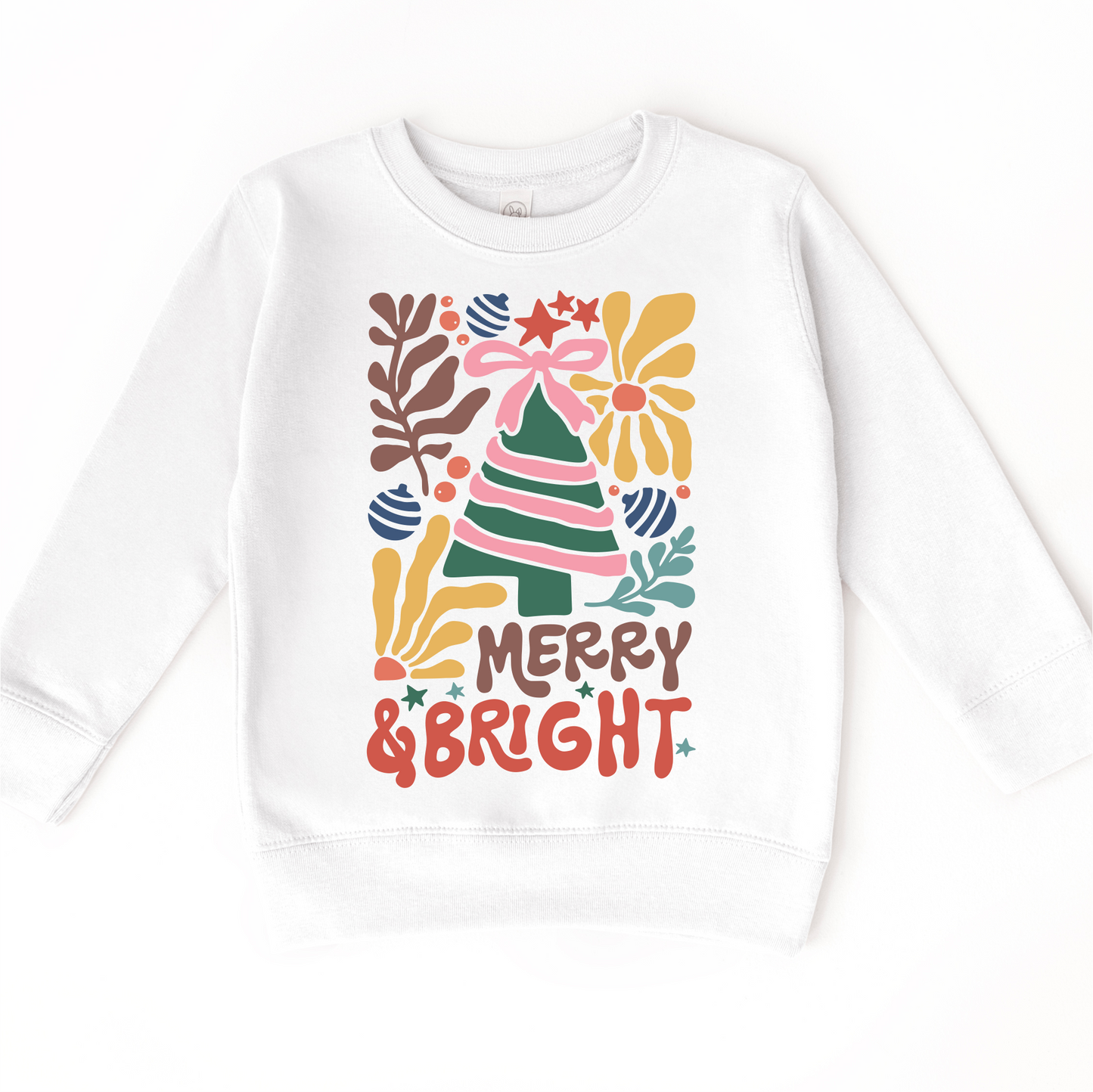 Boho Merry and Bright Long Sleeve Christmas Shirt Bella Canvas