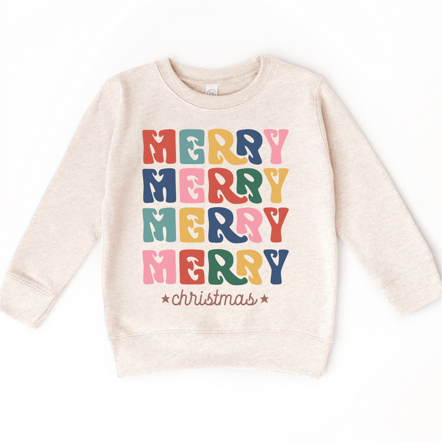Boho Merry Merry Merry Christmas Long Sleeve Shirt Bella Canvas