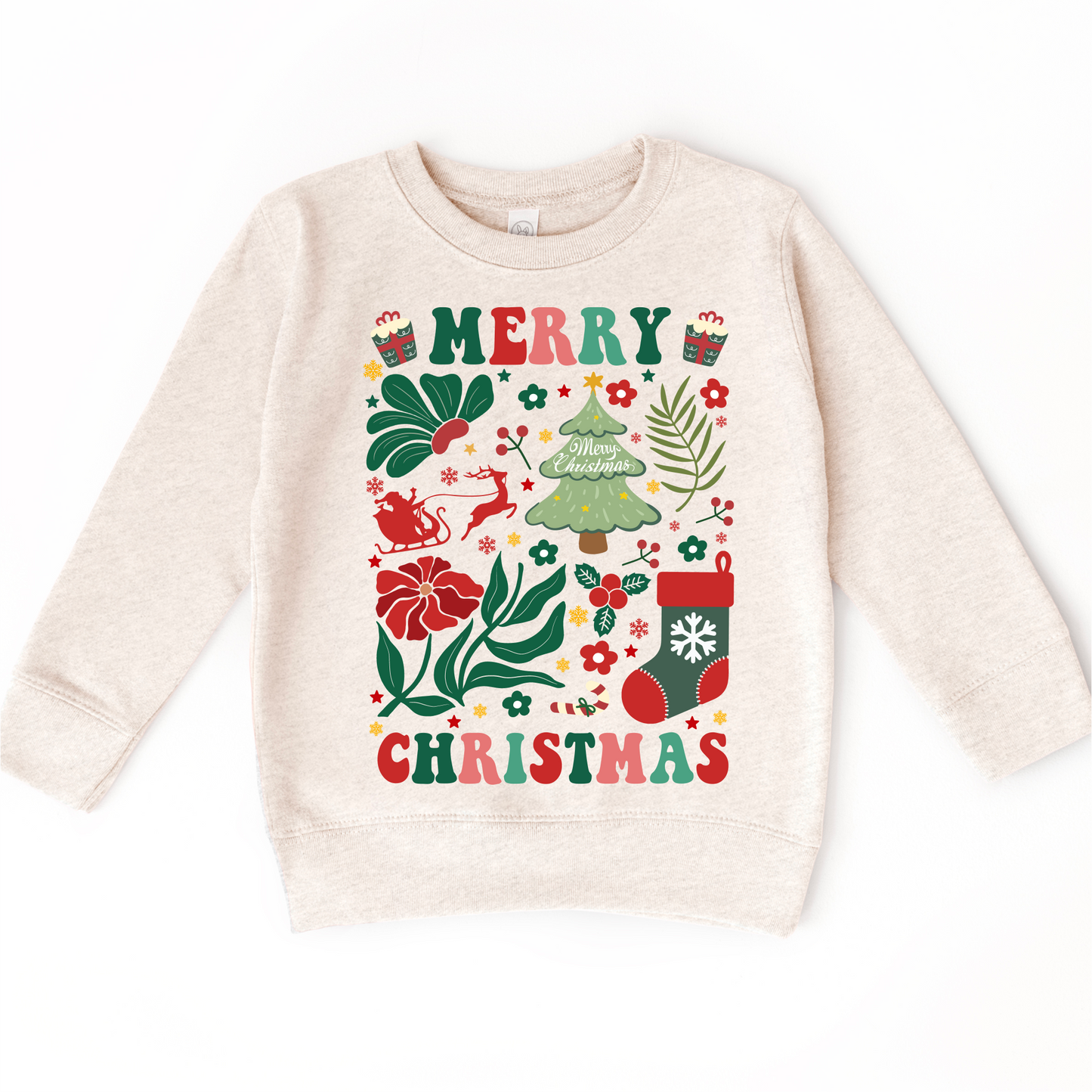 Boho Merry Christmas Long Sleeve Shirt Tee Madi Moosh