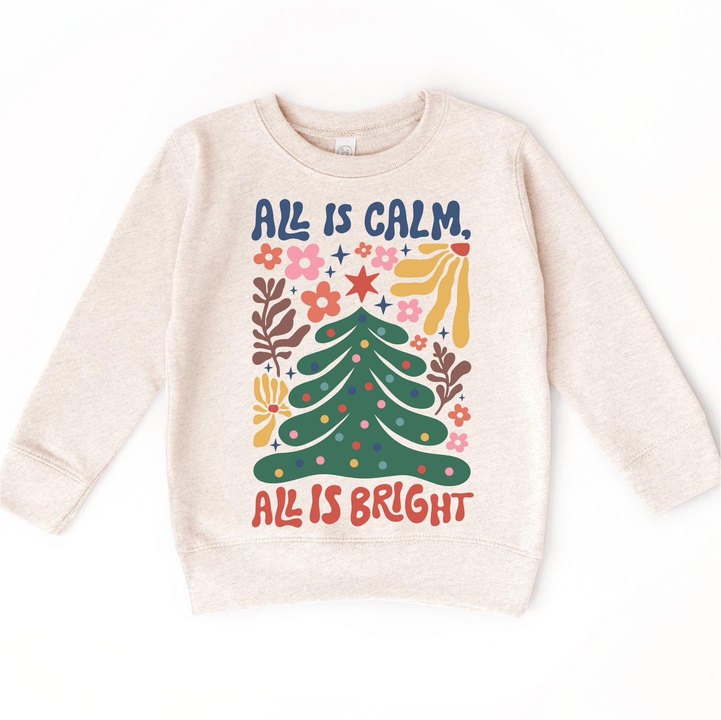 Boho All Is Calm All Is Bright Long Sleeve Christmas Shirt